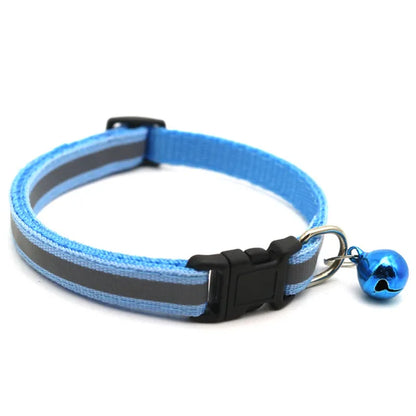 Pet Collar Dog Cat Collar, Reflective Material with Bell Neck Ring Necklace, Safety Elastic Adjustable Collar, Pet Supply