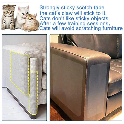 10Pack Cat Scratcher, Cat Scratch Deterrent Tape, Cat Repellent for Furniture, Cat Couch Protector, Cat Scratching Pad